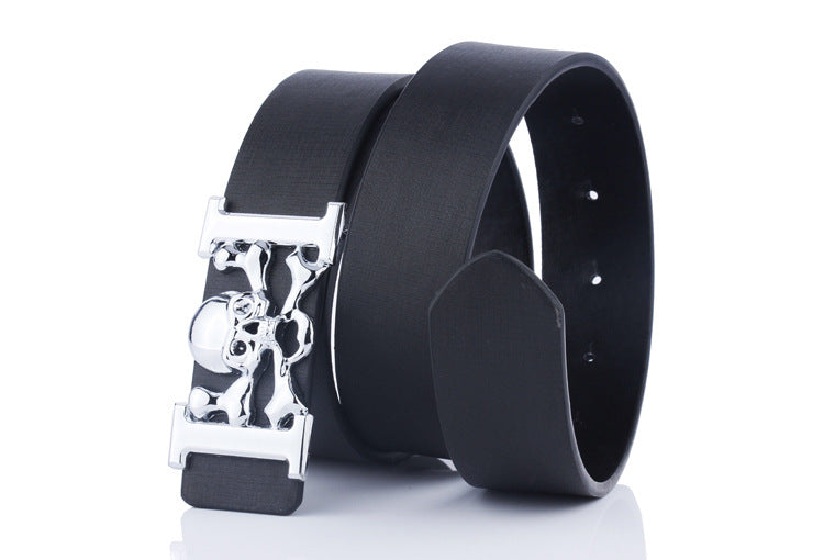 Student decorative skull smooth buckle belt