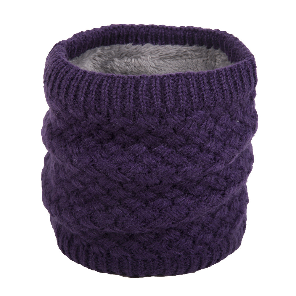 Winter plus velvet warm wool knitted bib cover