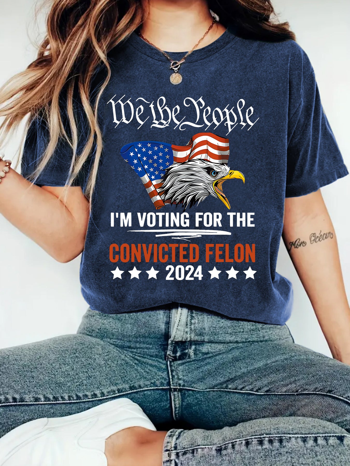 Printed Crew-neck Loose-fit Short-sleeve Plus-size T-shirt