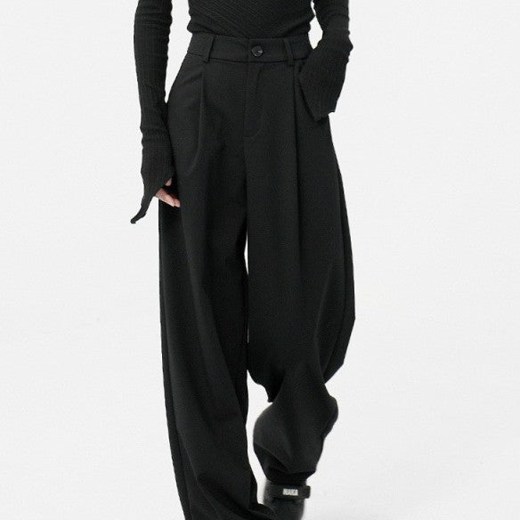 Design Mop Draping Effect Wide-leg Pants