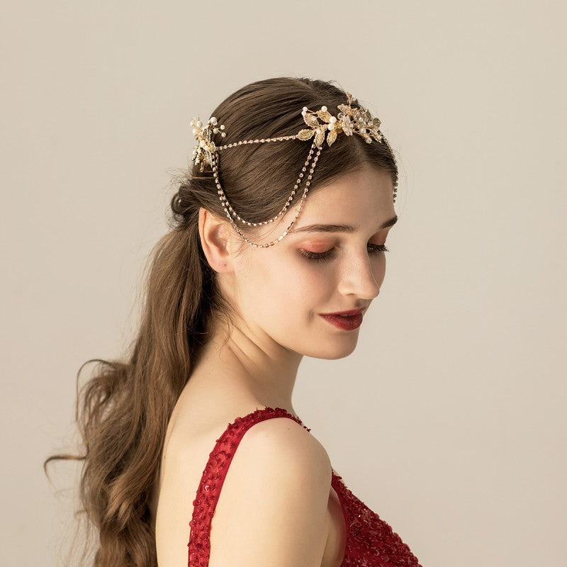 Chain bridal headband handmade bridal headband