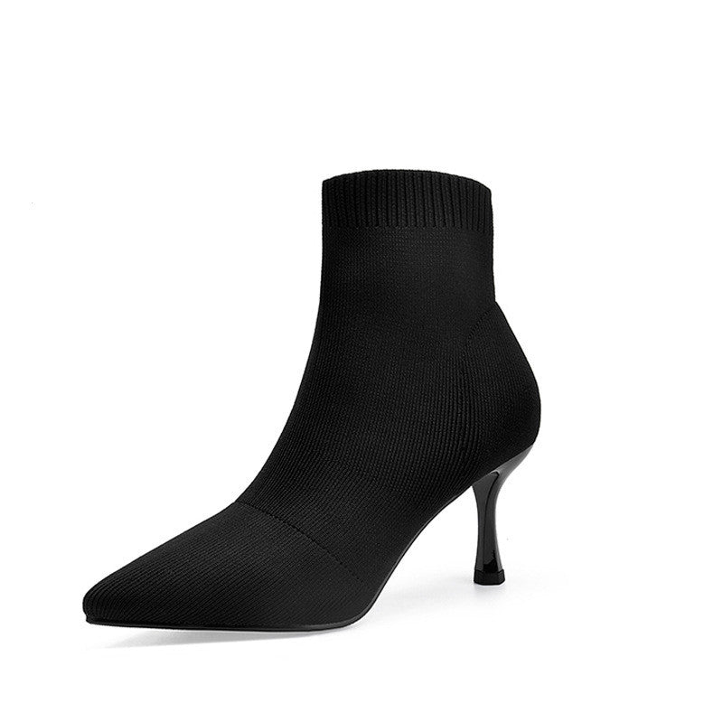 Winter Socks Boots High Heel Women's Shoes