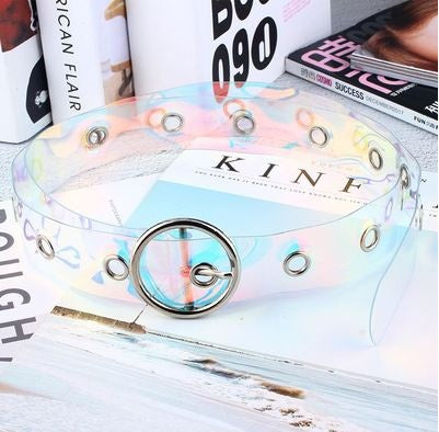 New transparent belt waistband plastic belt simple student belt summer laser women''s decoration