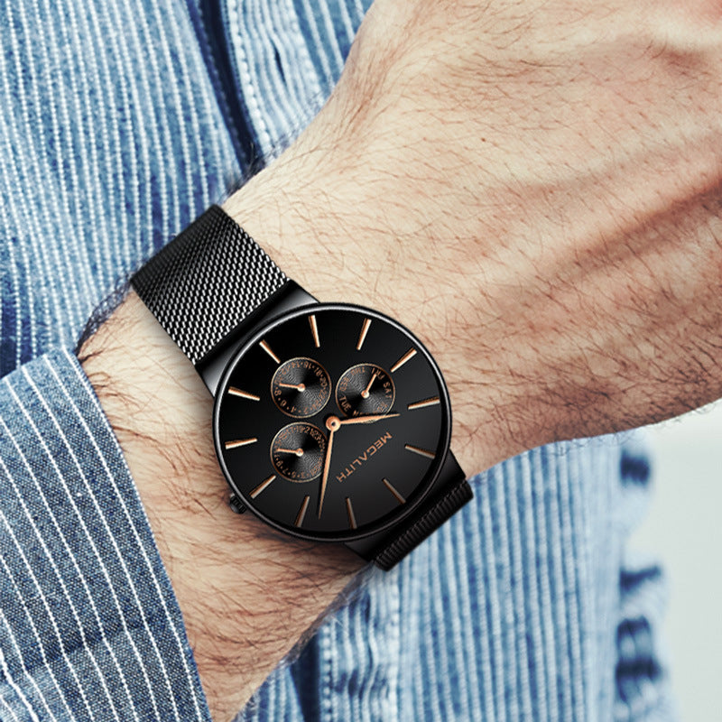 Waterproof quartz men's watch