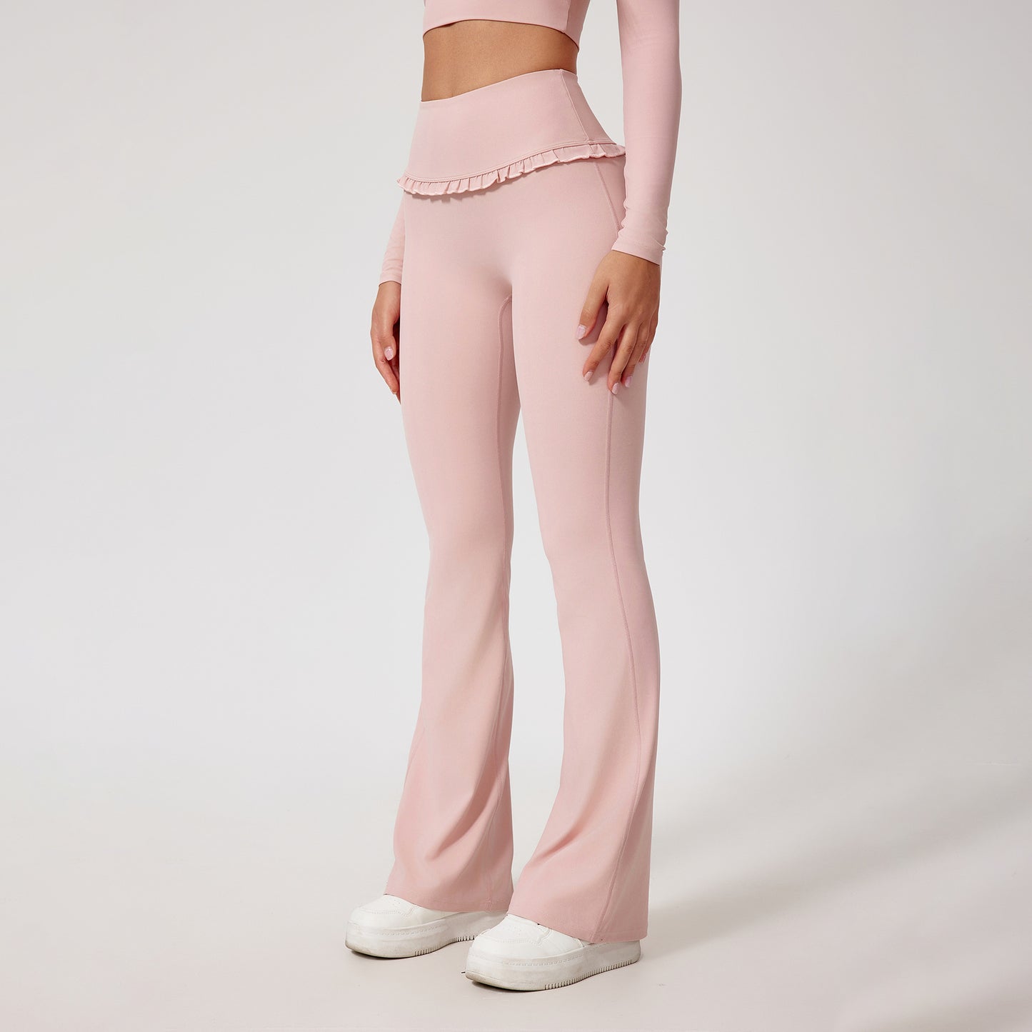 High-waisted Hip-lifting Lace Nude Yoga Casual Trousers