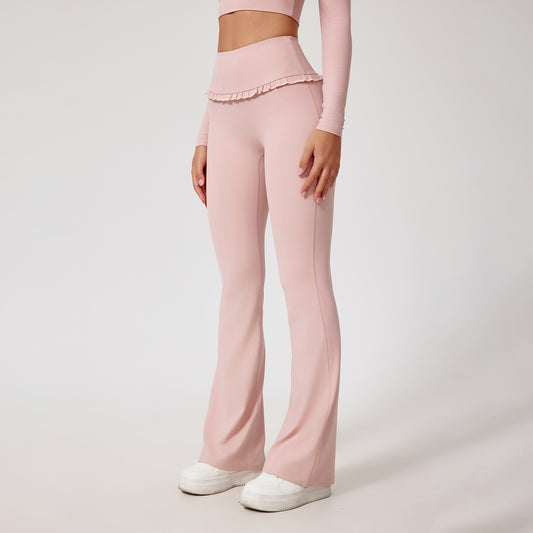 High-waisted Hip-lifting Lace Nude Yoga Casual Trousers