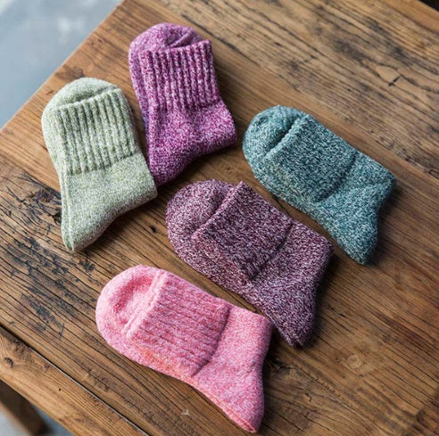 Women Socks Winter Thermal   5 Pairs  Thick Socks Cotton Breathable Female Solid Casual 3d Ladies Casual Home Socks
