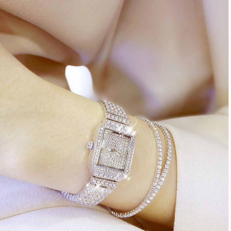Full diamond waterproof quartz watch