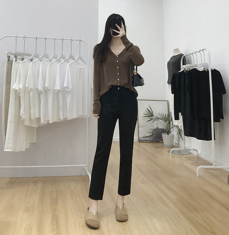 straight-leg jeans