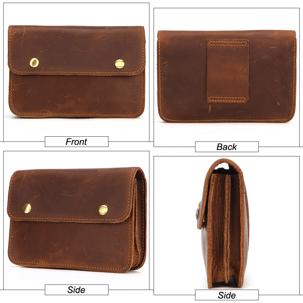 Horse leather leisure multifunctional belt bag