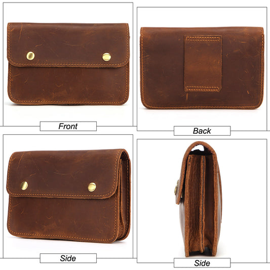 Horse leather leisure multifunctional belt bag