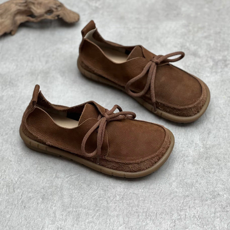 Retro Artistic Versatile Flat Lace-up Shoes For Women