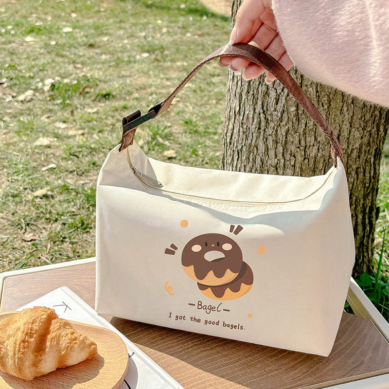 Thickened French-style Maillard Student Lunch Bag For Work And Commuting Keeps Food Warm