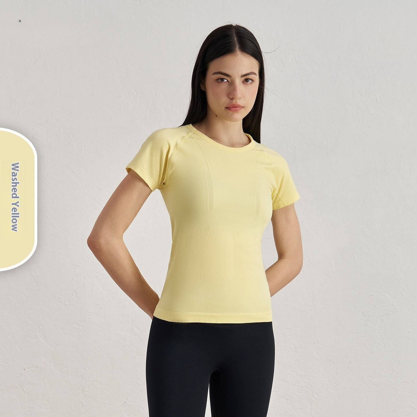 Seamless Antibacterial Nude Feel Slim Fit Yoga Jacket Short Sleeve