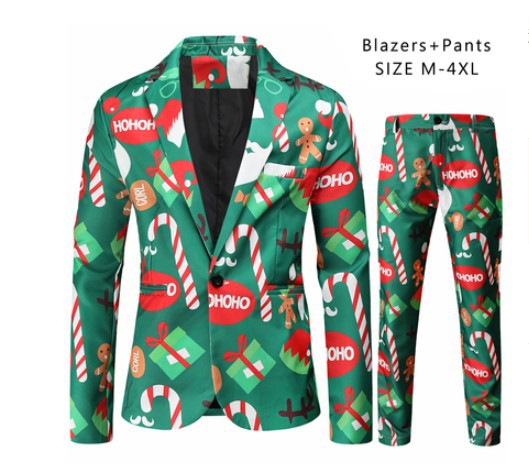 Men's Leisure Suit 3D Santa Claus Printing