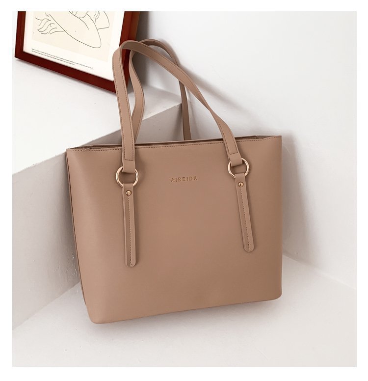 Pure Color Large Capacity Fashion All-match Tote Bag