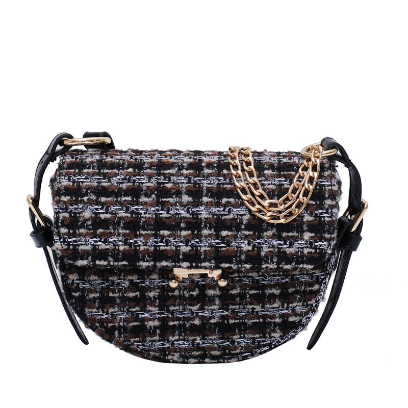 Checked shoulder bag