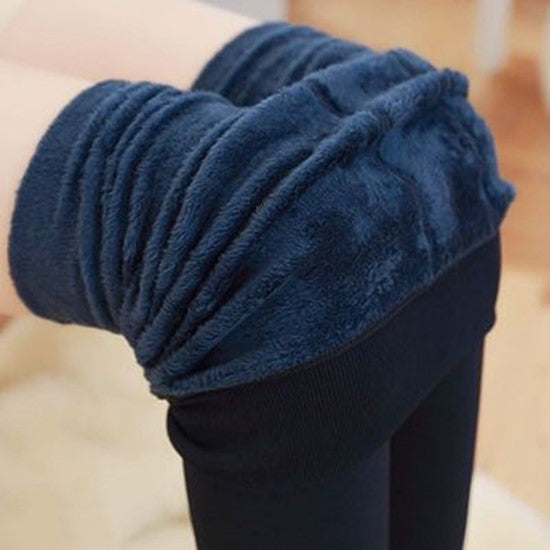Plus-fløjlsforede tykke leggings