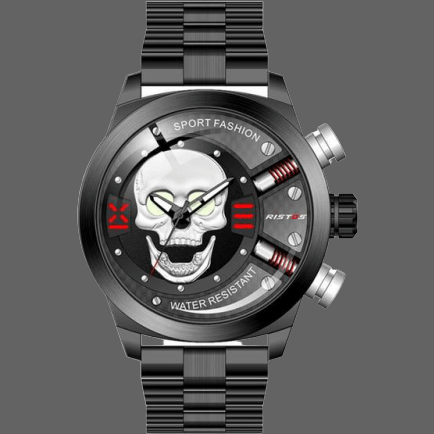 LONGBO 9439 Fashion Circular Skull Watch