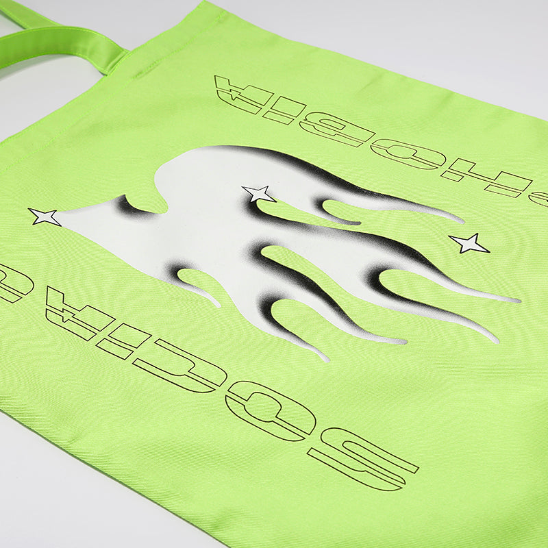 Fluorescent green canvas bag