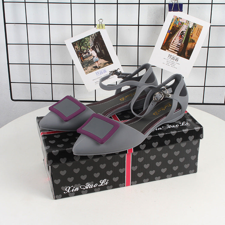 New Pointy Square Buckle For Ladies Summer