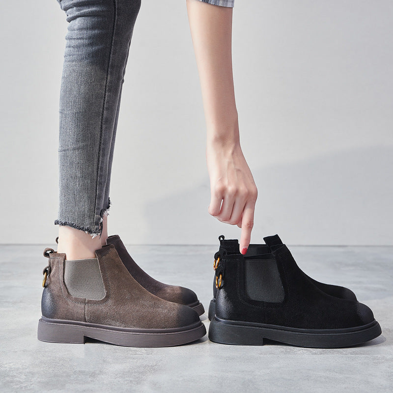 Short Boots British Style Women's Flat Boots