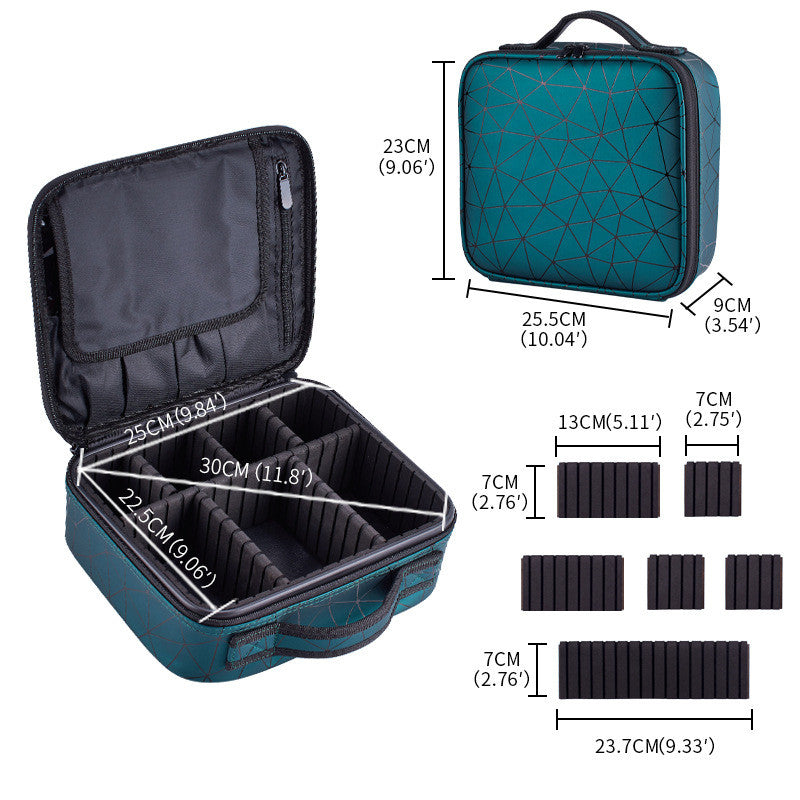 Portable square diamond clapboard cosmetic bag