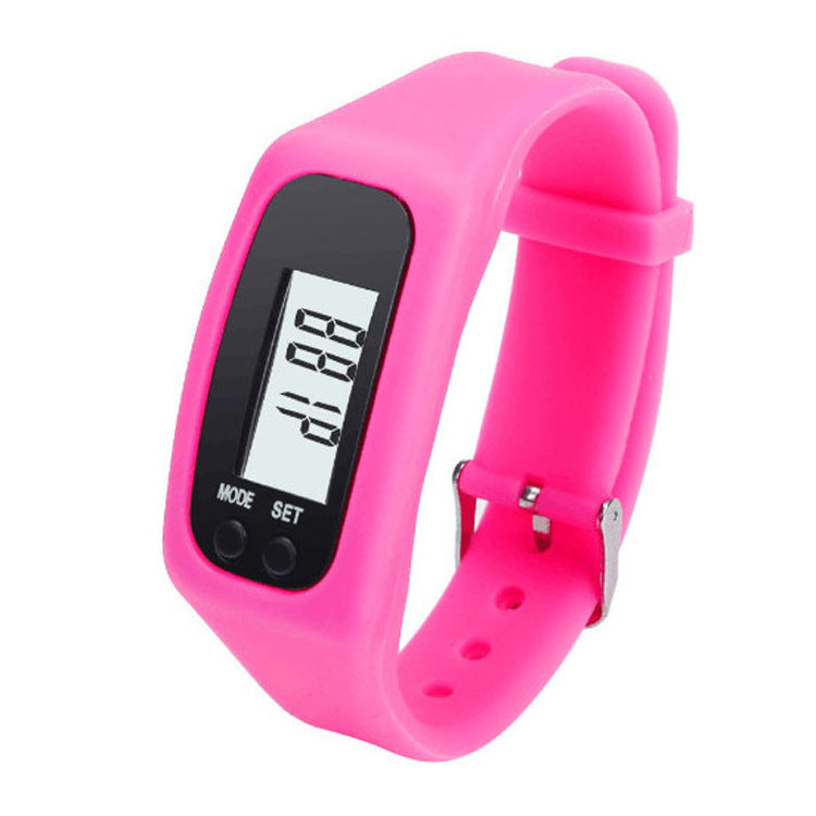 Student sports silicone pedometer LCD bracelet watch