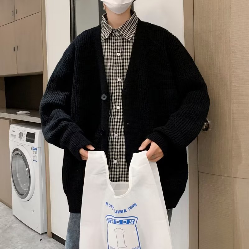 Men's Sweater Cardigan For Autumn And Winter Korean-style Casual Knitted Top