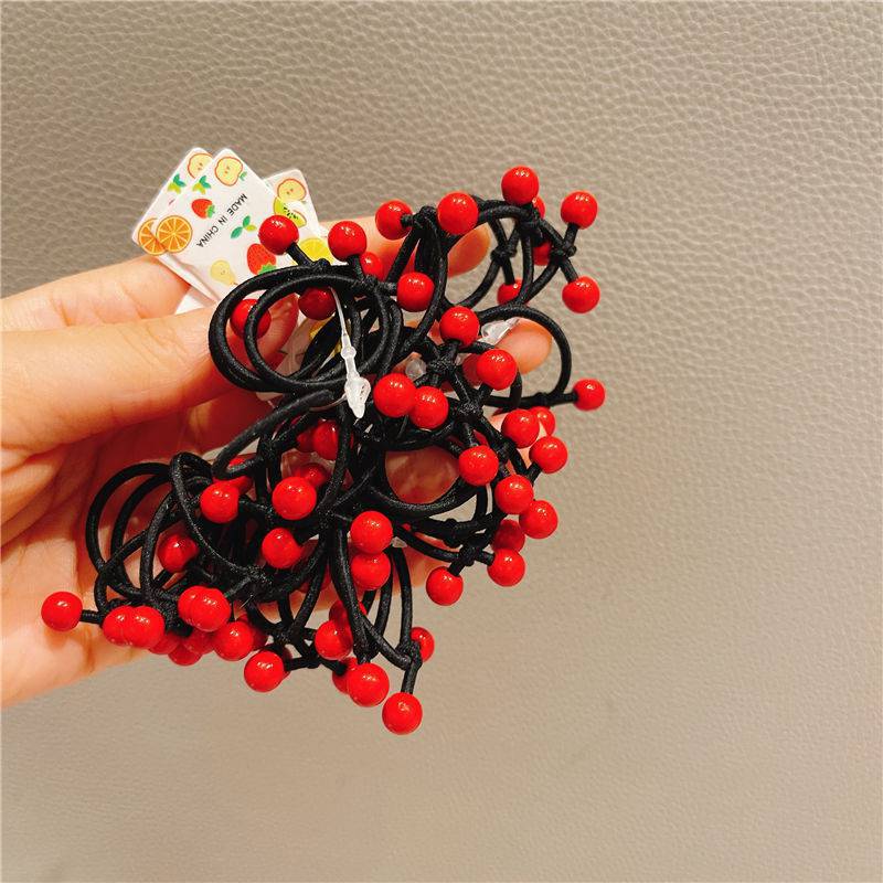 Baby Red Bead Hair Tie