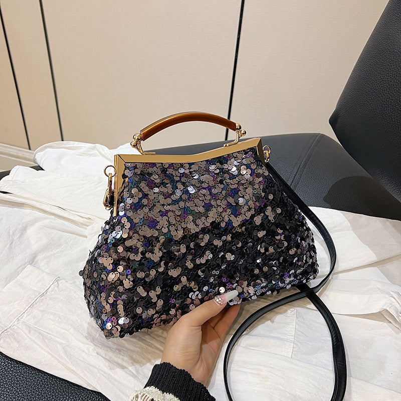 Women's Sequined Portable And Fashion Shell Bag