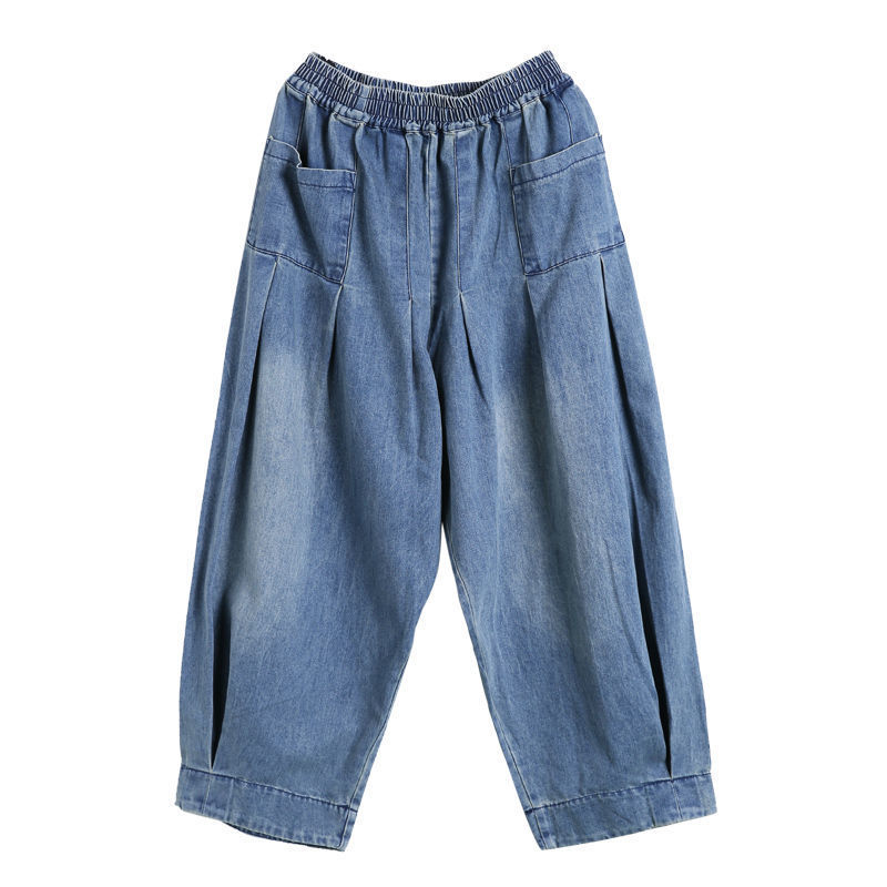 Løse Denim Harem Bukser til Store Størrelser til Kvinder Afslappede Bukser