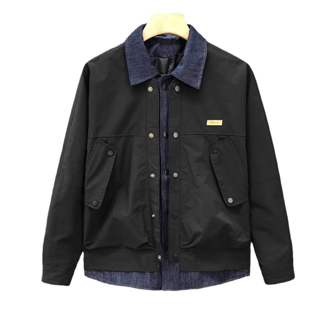 Mens Stylish Two-in-One Design Coat For Spring And Autumn With Long Sleeves