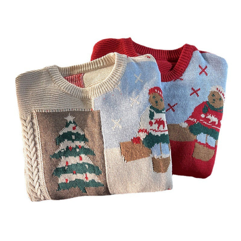 Sweater Herre Ins Trendy Rund Hals Japansk-inspireret Retro Hong Kong Stil