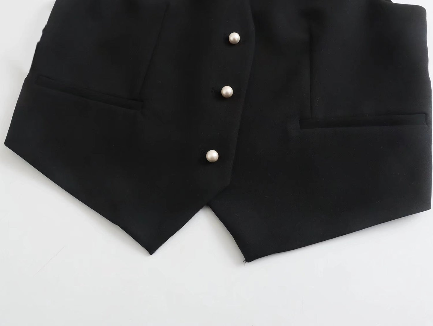 New Temperament Fashion Faux Pearl Button Vest