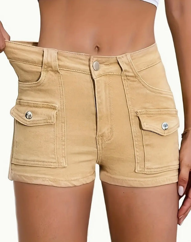 Women's Stretchy Multi-Pocket Denim Shorts