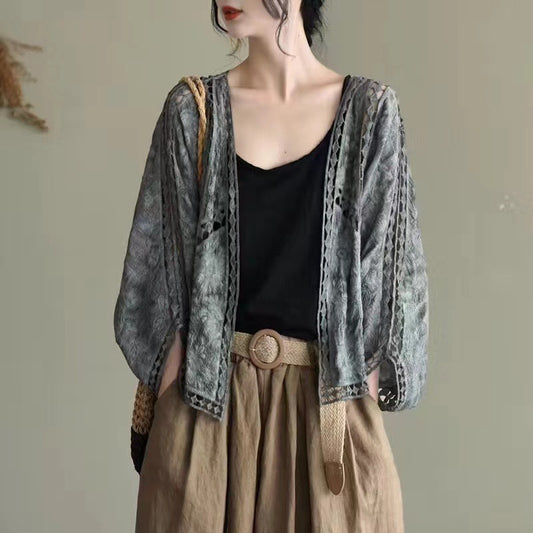 Cardigan Women Coat Lace Crochet Beach Sun Protection