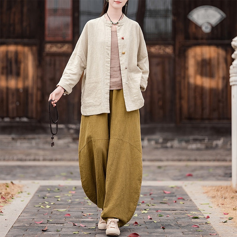 Retro Chinese-style Women's Blouse For Spring And Autumn