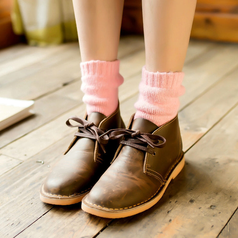 Autumn and winter new ladies rabbit wool socks women's tube socks Terry thick socks warm solid color pull socks