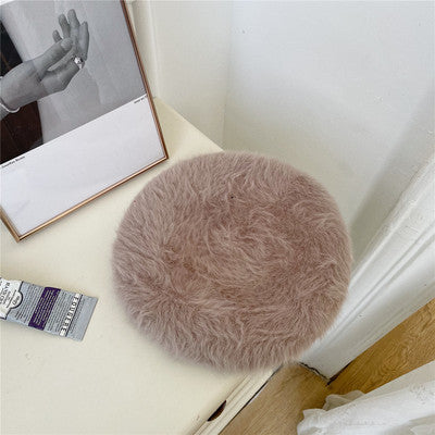 Puffy Fluffy Rabbit Plush Beret Female Filler