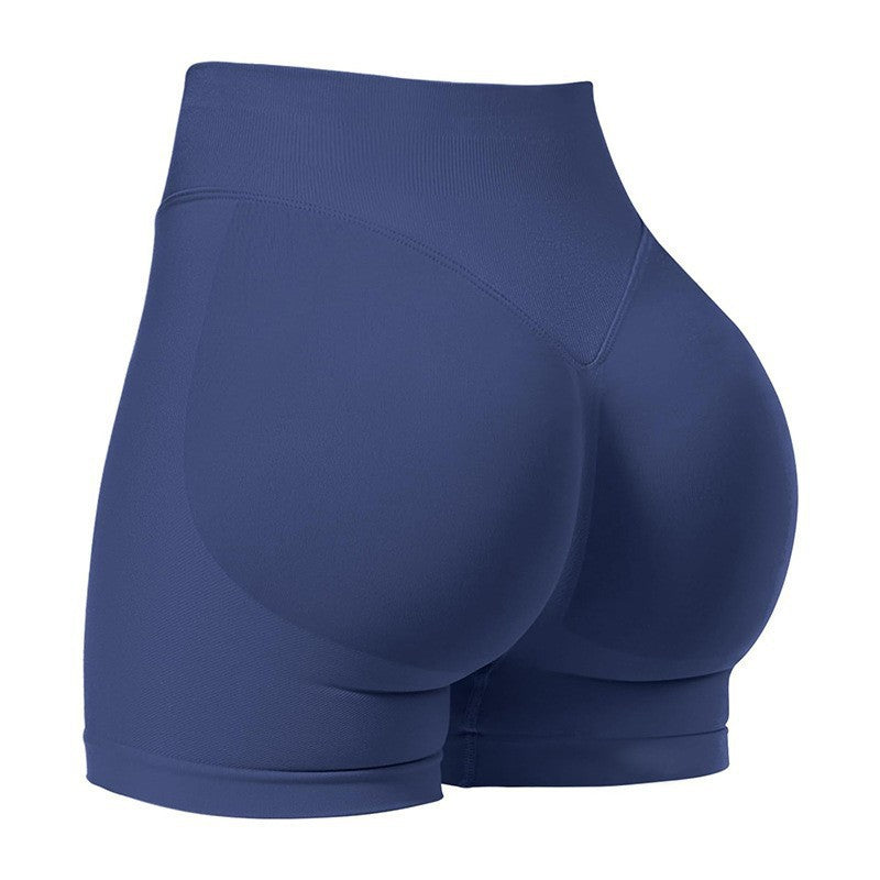 Højtaljede yogashorts Tætsiddende hofte-løftende sømløse hurtigtørrende bukser til sportsfitness