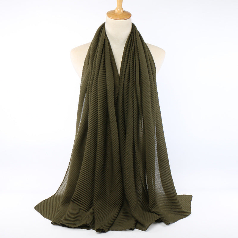Pleated cotton women's scarf