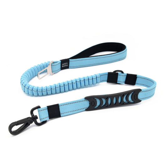 Buffer retractable reflective traction belt