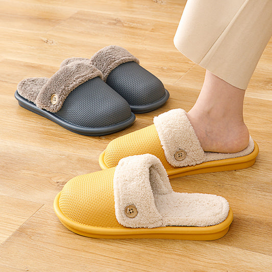 Home non-slip thick warm and comfortable EVA waterproof cotton slippers for men