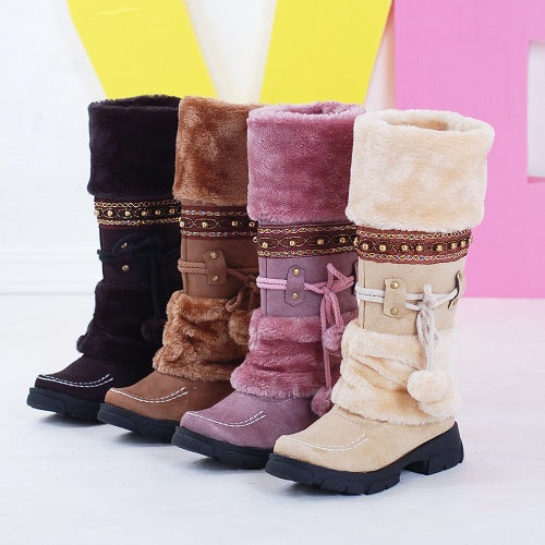 Large size snow boots thick bottom thick wool warm cotton boots