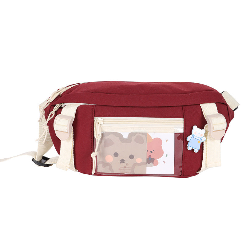 Cute Cartoon Girl Student Transparent Messenger Bag