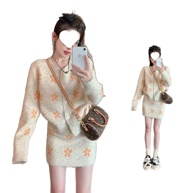 Autumn And Winter Korean-style Petite Women's Sweater Set New Fashionable