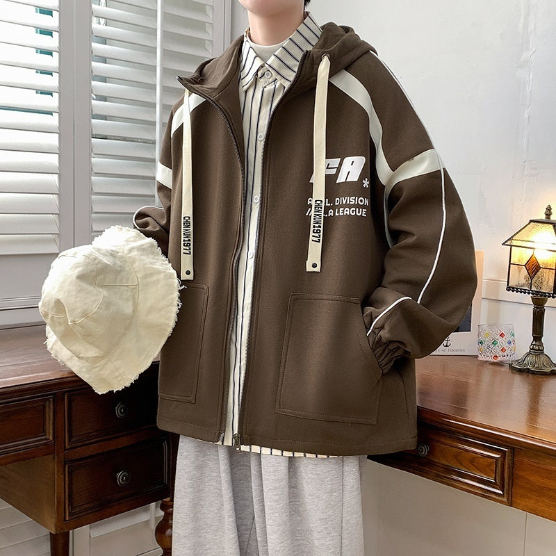 Men's Minimalist Printed Thickened Jacket