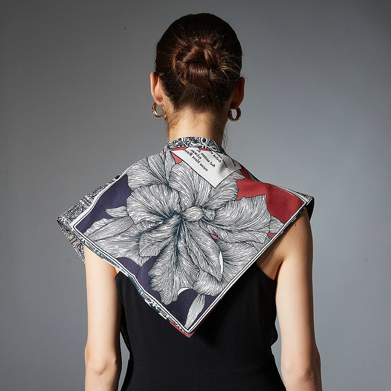 Thin Headcloth Duplex Printing Silk Scarf Square Scarf