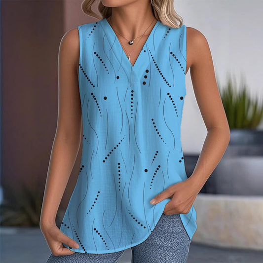 Casual Versatile Breathable Lightweight Sleeveless V Neck Top
